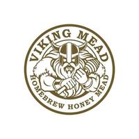 viking mead hembrygga honung mjöd logotyp vektor