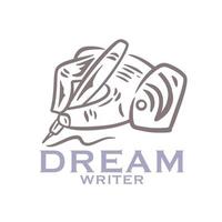 drömskribent enkel illustration logotyp vektor