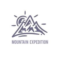 illustration berg expedition logotyp vintage vektor