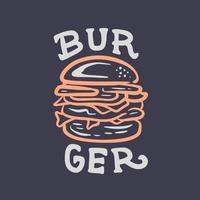 illustration hamburgare mat logotyp ikon vektor