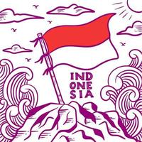Indonesien självständighetsdagen firande bakgrund vektor