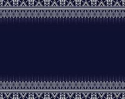 bestes geometrisches ethnisches texturstickereidesign auf dunkelblauem hintergrund verwendet in rock, tapeten, kleidung, batik, stoff, weißem dreieck formt vektor, illustrationsvorlagen vektor