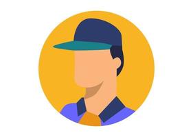 Illustrationsdesign des männlichen Gesichtes mit Hut