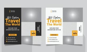 reisetour reisender social media post oder urlaub tourismus business marketing social media quadrat flyer vorlage vektor