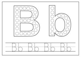 Englisches Alphabet lernen für Kinder. Buchstabe b. Buchstaben verfolgen. vektor