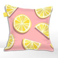 Vektor minimale Zitrone nahtlose Muster, rosa und gelbe Kombination