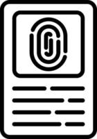 Symbol für die Vektorlinie des Fingerabdrucks vektor