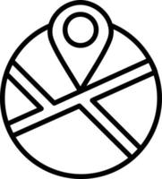 Symbol für die Vektorlinie der Straßenkarte vektor