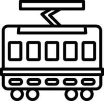 Symbol für Straßenbahnvektorlinie vektor