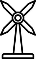 Symbol für Windmühlenvektorlinie vektor