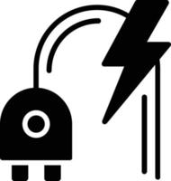 Plug-Glyphen-Vektorsymbol vektor