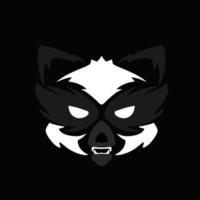 Illustration Vektorgrafiken Vorlage Logo Gesicht Waschbären wütenden Ausdruck vektor