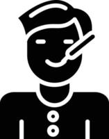 Glyphen-Icon-Design für kranke Jungen vektor