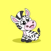 niedlicher Baby-Zebra-Cartoon. Vektor-Symbol-Illustration vektor