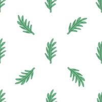 gröna blad seamless mönster. vektor handritad botanisk illustration. ganska scandi stil för tyg, textil, tapeter. digitalt papper i vit bakgrund