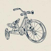 Dreirad-Vintage-Skizze vektor