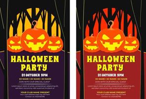 Halloween-Party-Flyer-Vorlage im flachen Design vektor
