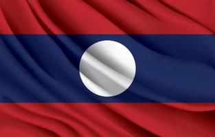 laos nationella flagga viftande realistisk vektorillustration vektor