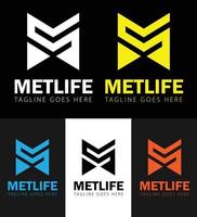 metlife m brev logotyp mall vektor