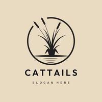 cattails vintage logo, symbol und symbol, mit emblemvektorillustrationsdesign vektor