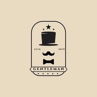 gentleman vintage logotyp, ikon och symbol, med emblem vektor illustration design