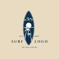 surf vintage logo, symbol und symbol, mit emblemvektorillustrationsdesign vektor