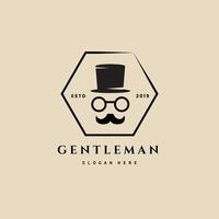 gentleman vintage logotyp, ikon och symbol, med emblem vektor illustration design
