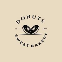 Donuts Vintage Logo, Symbol und Symbol, mit Emblem-Vektor-Illustration-Design vektor