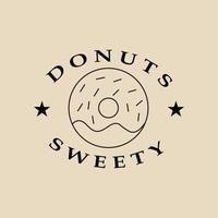 donuts line art logo, symbol und symbol, mit emblemvektorillustrationsdesign vektor