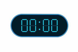 vektorflache illustration einer digitaluhr, die 00.00 anzeigt. Illustration des Alarms mit digitalem Zahlendesign. Uhrsymbol für Stunde, Uhr, Alarmzeichen vektor