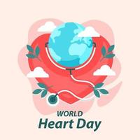 rosa bakgrund av världens hjärta dag illustration i platt design. vektor eps 10