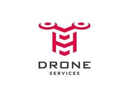 bokstaven h drone logotyp mall vektor ikon. fotografi drönare vektor. quad copter vektor ikon