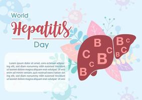 begreppet hepatit b, c,. World hepatit day affischkampanj i platt stil och vektordesign. vektor