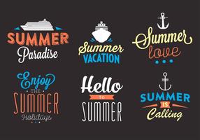 Typografische Hintergründe der Sommeraktivitäten in Vektor
