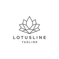 flacher Vektor der geometrischen Linie des Lotus-Logo-Designs