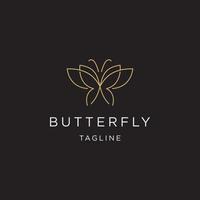Luxus-Schmetterling-Logo-Design-Vorlage flacher Vektor