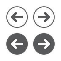 Rechts- und Linkspfeil-Icon-Vektor abbiegen. Vorwärts- und Rückwärtszeichensymbol vektor
