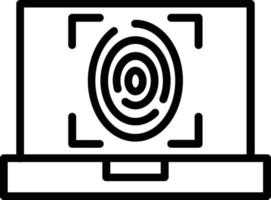 Symbol für die Vektorlinie des Fingerabdrucks vektor