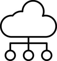 Cloud-Computing-Vektorliniensymbol vektor
