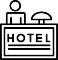 Symbol für die Vektorlinie des Hotelschalters vektor