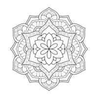 mandala blommönster med arabisk etnisk stil indisk svart och vit blommig kontur konst vektor