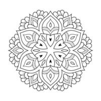 mandala blommönster med arabisk etnisk stil indisk svart och vit blommig kontur konst vektor