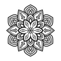 blommig mandala design med dekorativa mönster vektor