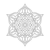 Mandala-Blumenmuster mit arabischem Ethno-Stil indische Schwarz-Weiß-Blumenumrisskunst vektor