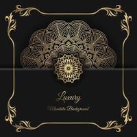 Luxus-Mandala-Hintergrund schwarz und gold vektor