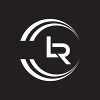 lr-Logo-Design-Vorlage, Vektorgrafik-Branding-Element vektor