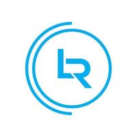 lr-Logo-Design-Vorlage, Vektorgrafik-Branding-Element vektor