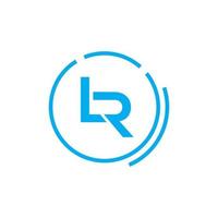 lr-Logo-Design-Vorlage, Vektorgrafik-Branding-Element vektor