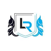 lr logotyp designmall vektor grafiskt varumärke element