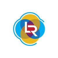 lr-Logo-Design-Vorlage, Vektorgrafik-Branding-Element vektor